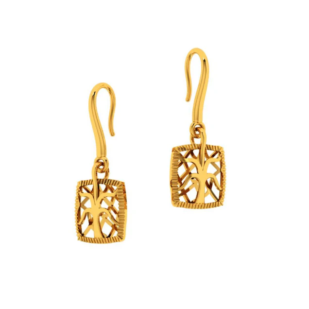 14KT (585) Yellow Gold Earring For Women - Image 4