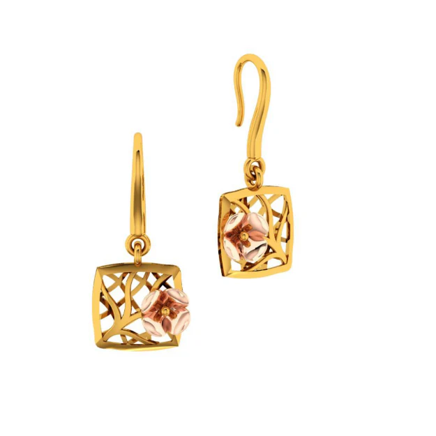 14KT (585) Yellow Gold Earring For Women - Image 2