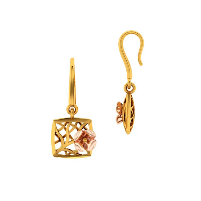 14KT (585) Yellow Gold Earring For Women - Image 3