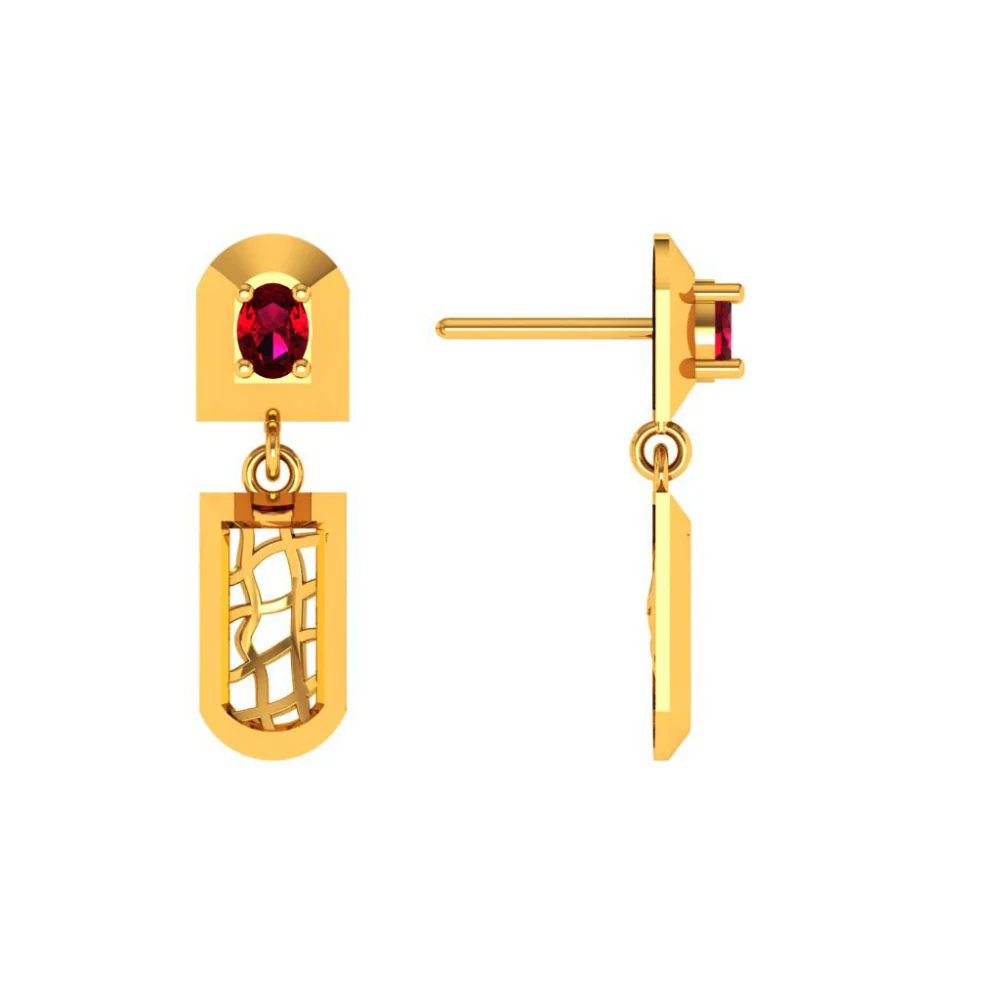 14KT (585) Yellow Gold Earrings For Women - Image 3