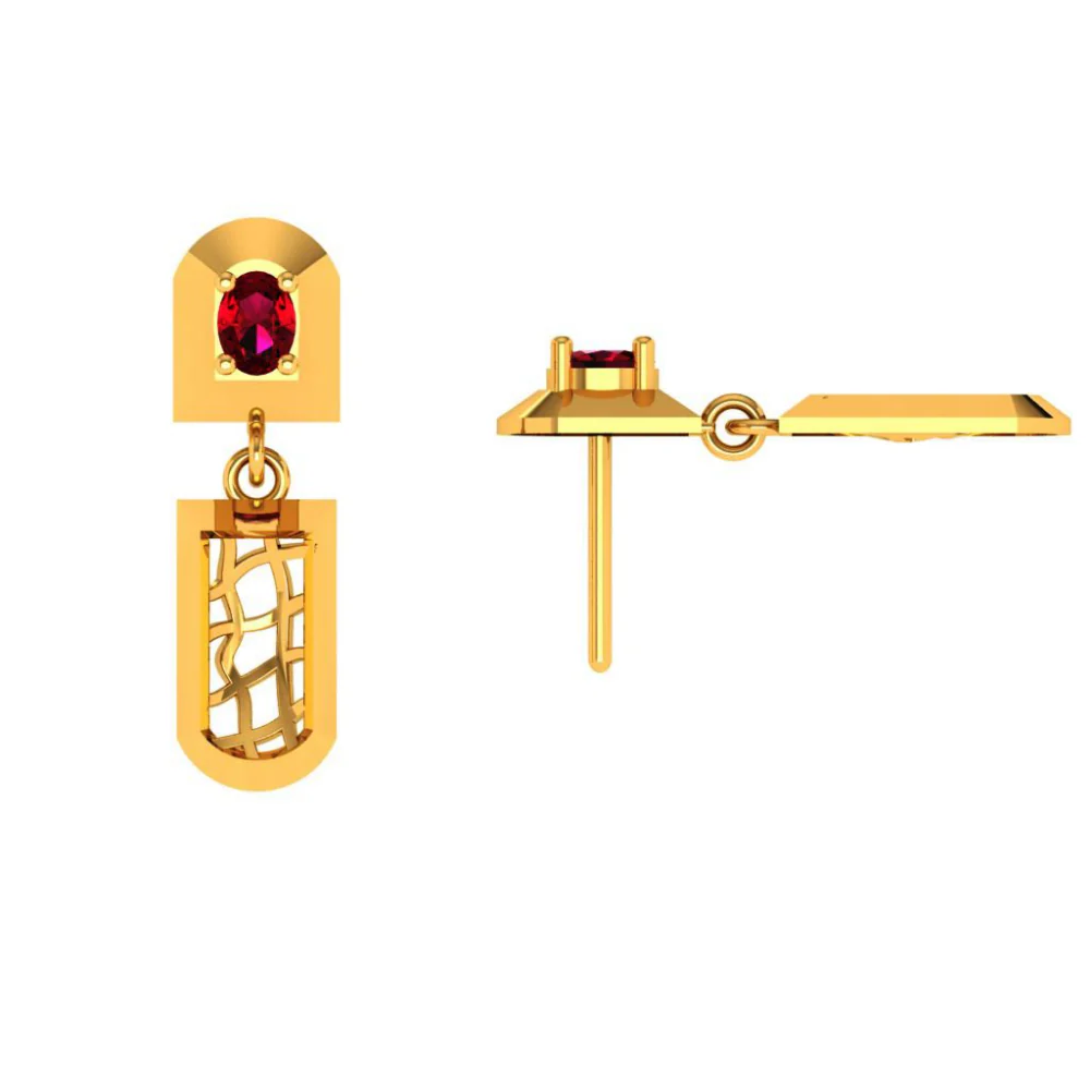 14KT (585) Yellow Gold Earrings For Women - Image 4