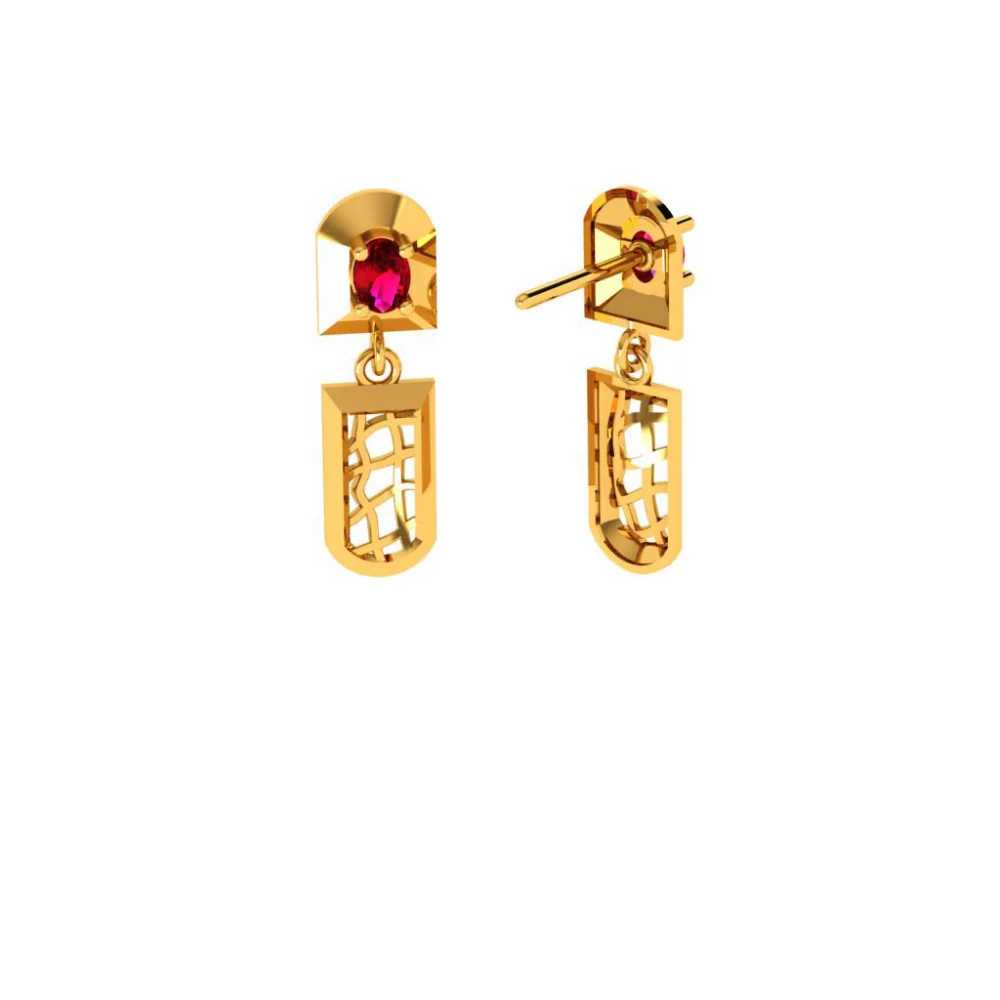 14KT (585) Yellow Gold Earrings For Women - Image 5