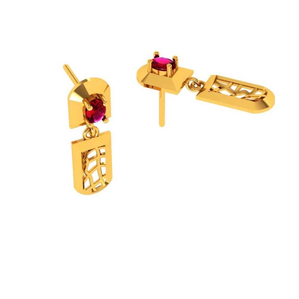 14KT (585) Yellow Gold Earrings For Women - Image 6