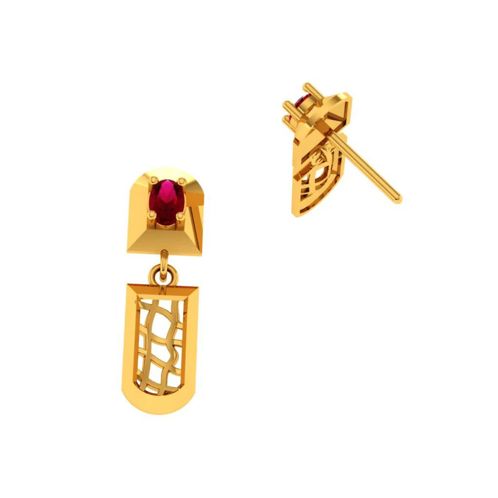 14KT (585) Yellow Gold Earrings For Women - Image 7