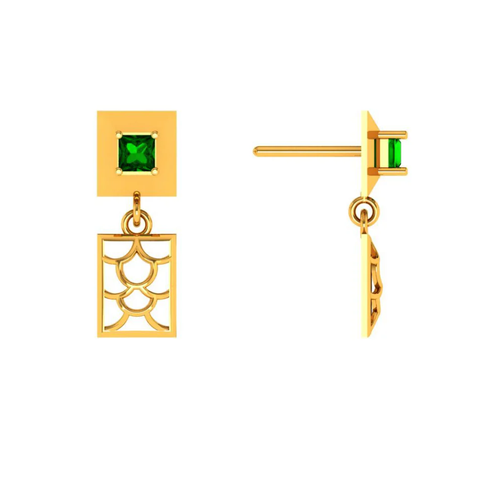 14KT (585) Yellow Gold Earrings For Women - Image 3