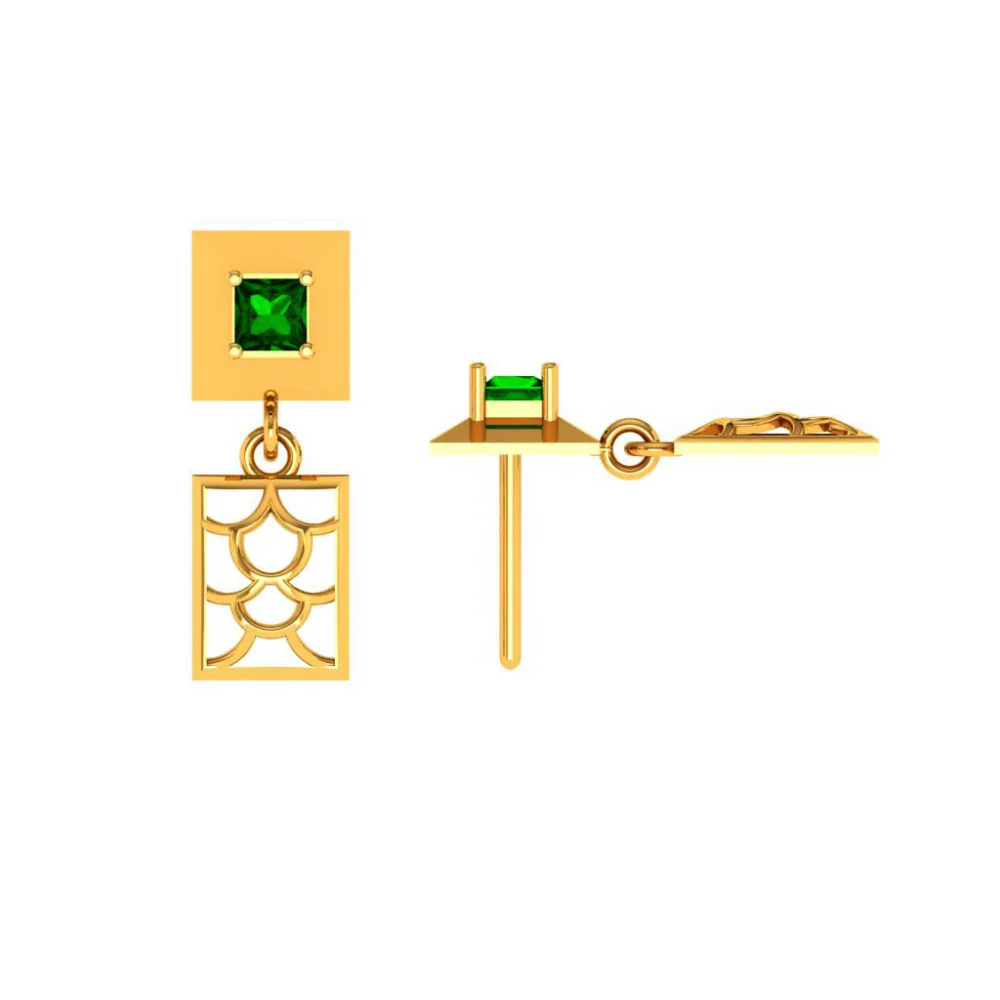 14KT (585) Yellow Gold Earrings For Women - Image 4