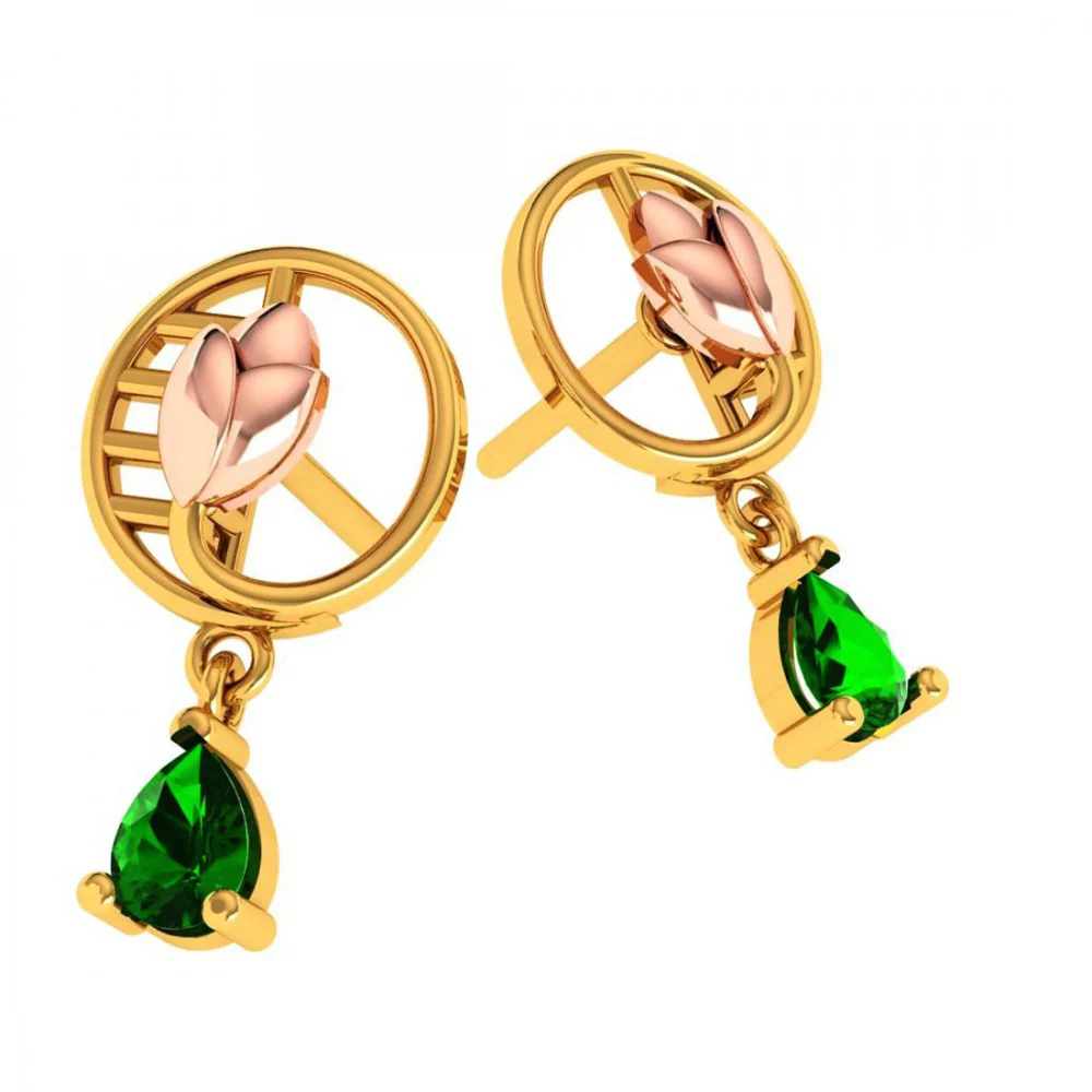 14KT (585) Yellow Gold Earrings For Women - Image 5