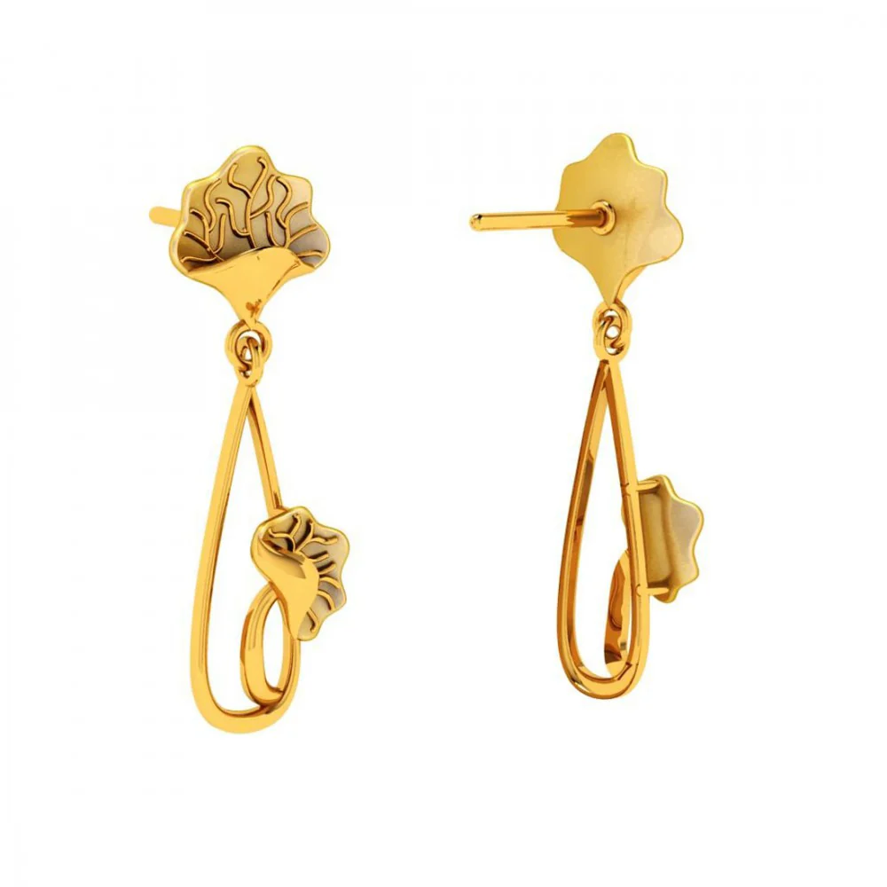 14KT (585) Yellow Gold Earrings For Women - Image 6