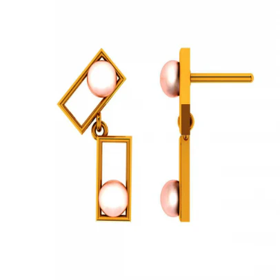 14KT (585) Yellow Gold Earrings For Women - Image 3