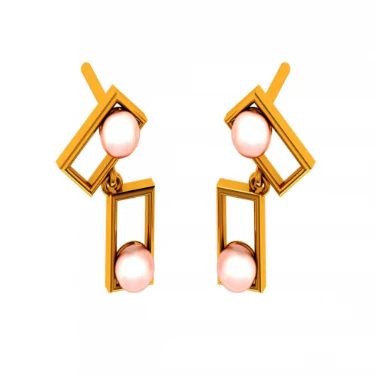 14KT (585) Yellow Gold Earrings For Women - Image 7