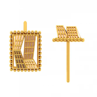 14KT (585) Yellow Gold Earrings For Women - Image 2