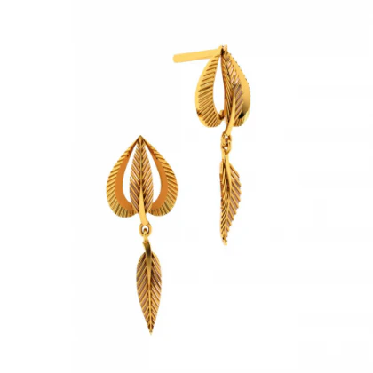 14KT (585) Yellow Gold Earrings For Women - Image 2