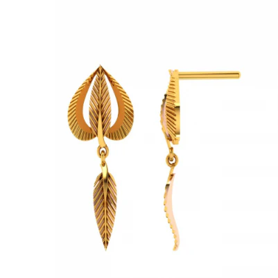 14KT (585) Yellow Gold Earrings For Women - Image 3