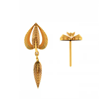 14KT (585) Yellow Gold Earrings For Women - Image 4