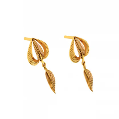 14KT (585) Yellow Gold Earrings For Women - Image 5
