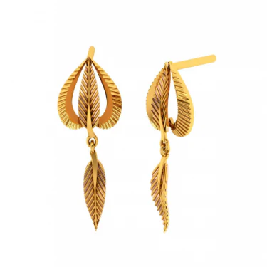 14KT (585) Yellow Gold Earrings For Women - Image 7