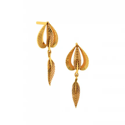 14KT (585) Yellow Gold Earrings For Women - Image 8