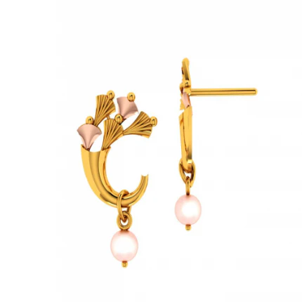 14KT (585) Yellow Gold Earrings For Women - Image 3