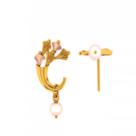 14KT (585) Yellow Gold Earrings For Women - Image 4