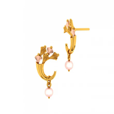 14KT (585) Yellow Gold Earrings For Women - Image 5