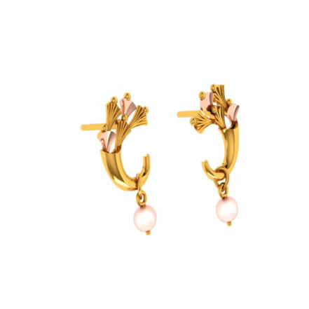 14KT (585) Yellow Gold Earrings For Women - Image 6