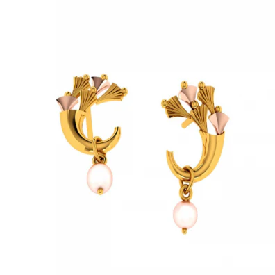 14KT (585) Yellow Gold Earrings For Women - Image 8