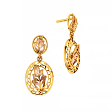 14KT (585) Yellow Gold Earrings For Women - Image 2