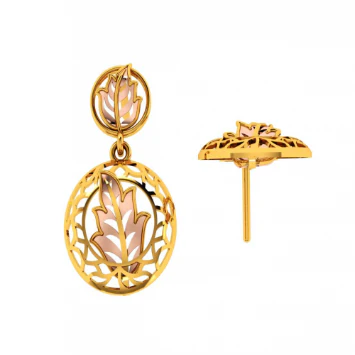 14KT (585) Yellow Gold Earrings For Women - Image 3