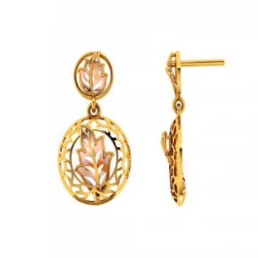 14KT (585) Yellow Gold Earrings For Women - Image 4