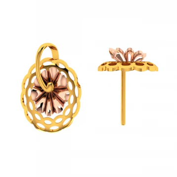 14KT (585) Yellow Gold Earrings For Women - Image 6