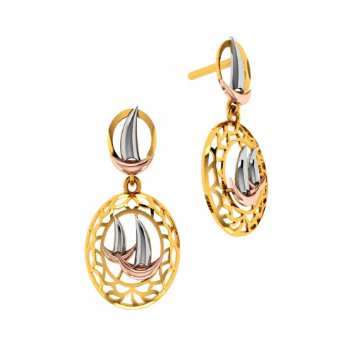 14KT (585) Yellow Gold Earrings For Women - Image 2