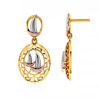 14KT (585) Yellow Gold Earrings For Women - Image 5