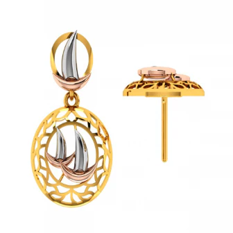 14KT (585) Yellow Gold Earrings For Women - Image 6
