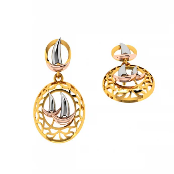 14KT (585) Yellow Gold Earrings For Women - Image 8