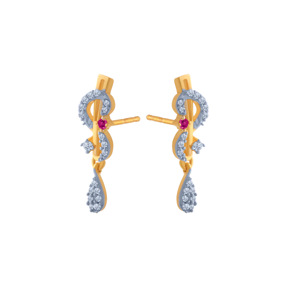 14KT (585) Yellow Gold  Earrings For Women - Image 2