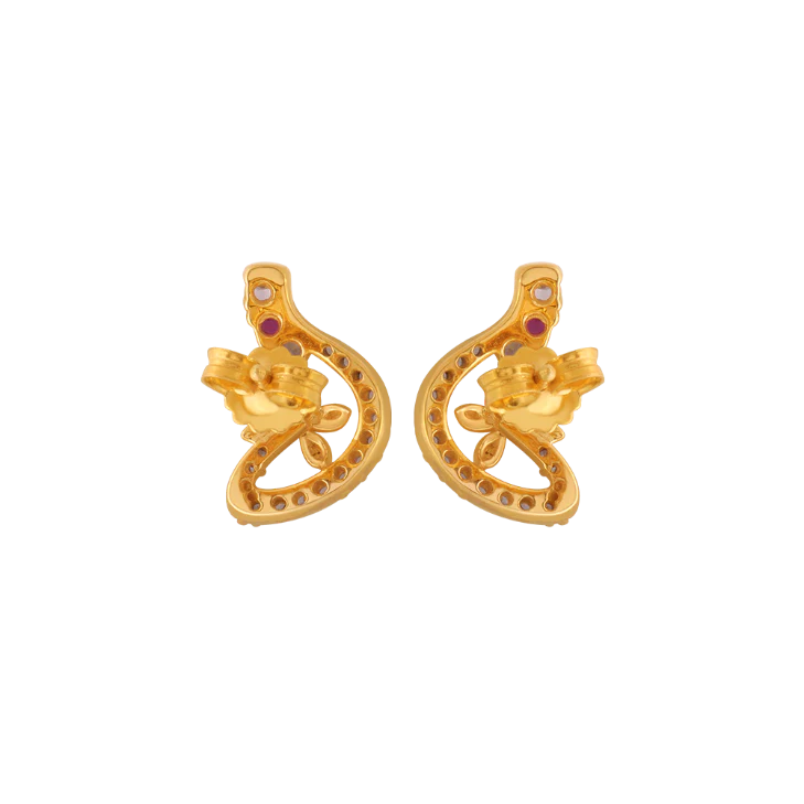 14KT (585) Yellow Gold  Earrings For Women - Image 3