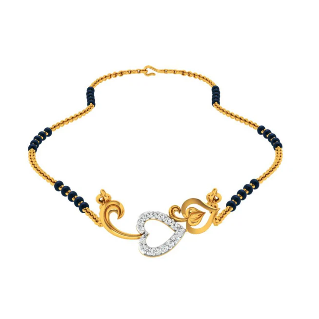 14KT (585) Yellow Gold Mangalsutra (artificial Beaded) For Women - Image 7