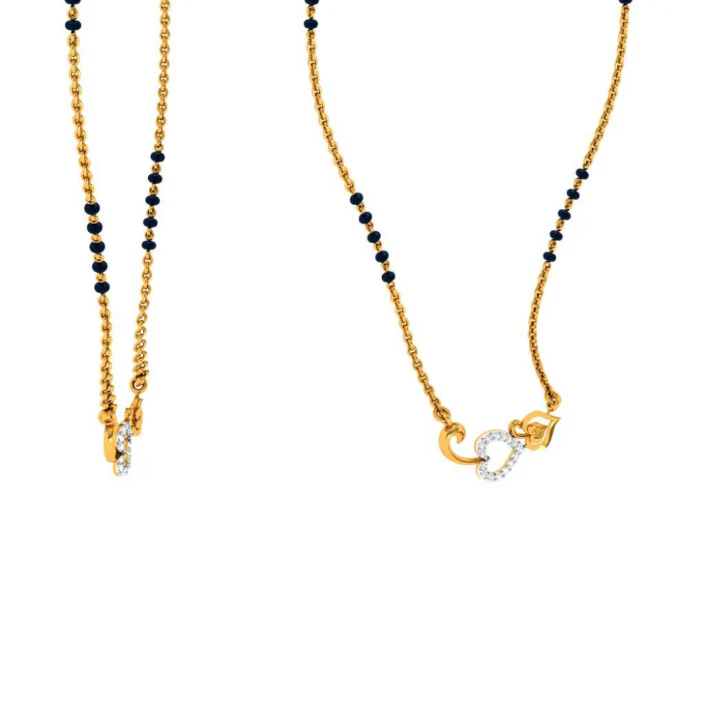 14KT (585) Yellow Gold Mangalsutra (artificial Beaded) For Women - Image 9