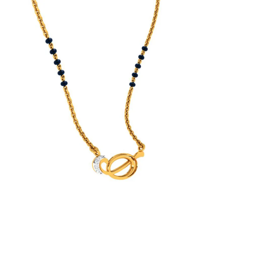 14KT (585) Yellow Gold Mangalsutra (artificial Beaded) For Women - Image 10