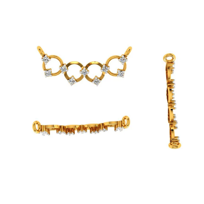 14KT (585) Yellow Gold Mangalsutra (artificial Beaded) For Women - Image 10
