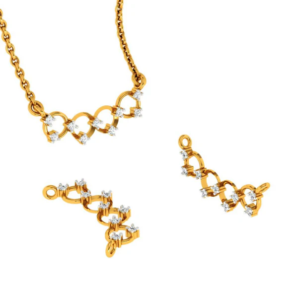 14KT (585) Yellow Gold Mangalsutra (artificial Beaded) For Women - Image 3