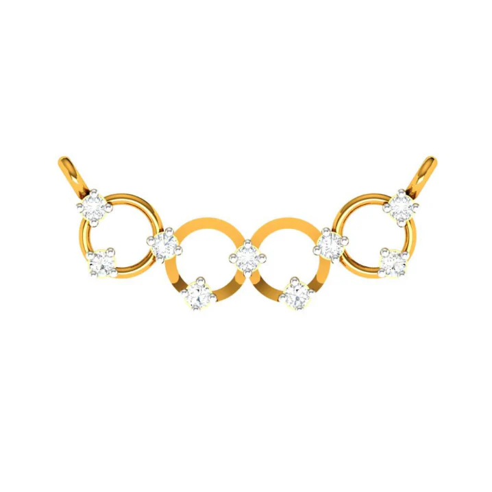 14KT (585) Yellow Gold Mangalsutra (artificial Beaded) For Women - Image 9