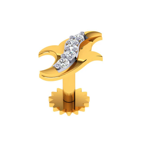 14KT (585) Yellow Gold Nosepin For Women - Image 7