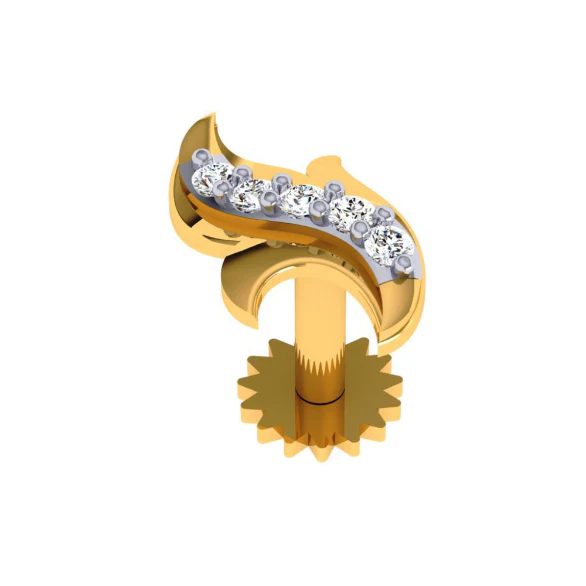 14KT (585) Yellow Gold Nosepin For Women - Image 8