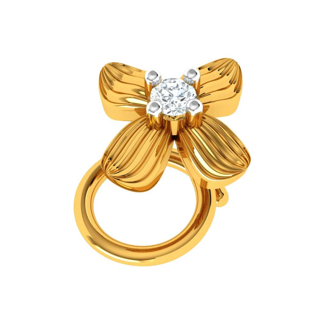 14KT (585) Yellow Gold Nosepin For Women - Image 3