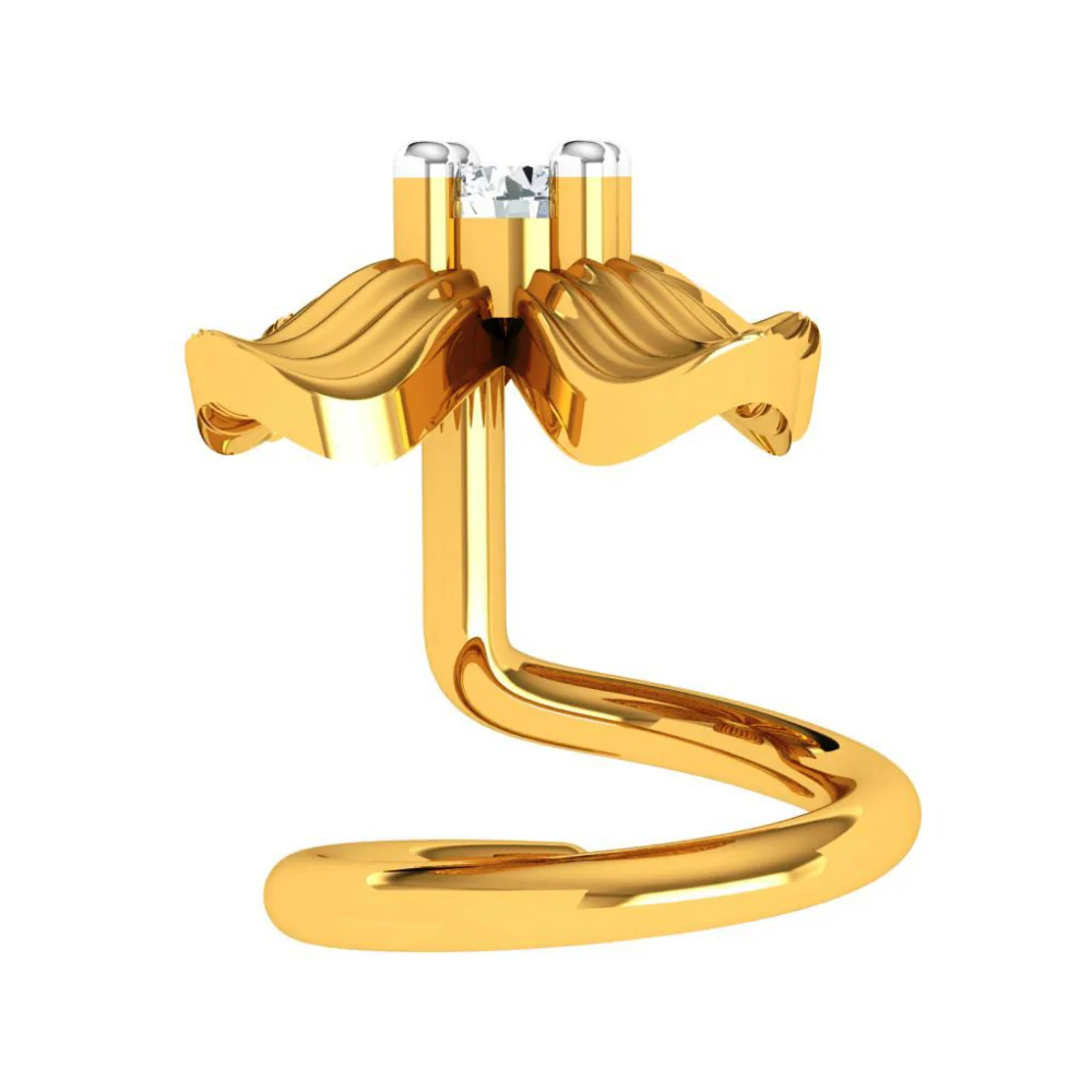 14KT (585) Yellow Gold Nosepin For Women - Image 4
