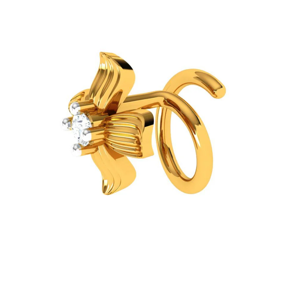 14KT (585) Yellow Gold Nosepin For Women - Image 5