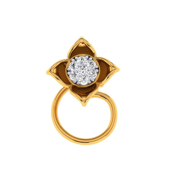 14KT (585) Yellow Gold Nosepin For Women - Image 8
