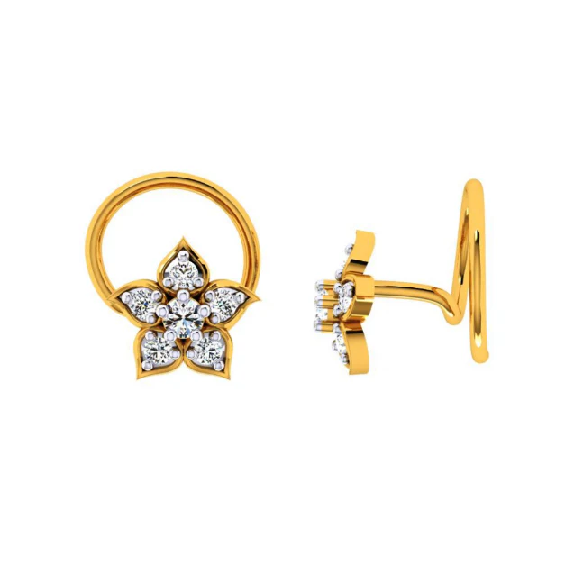 14KT (585) Yellow Gold Nosepin For Women - Image 3
