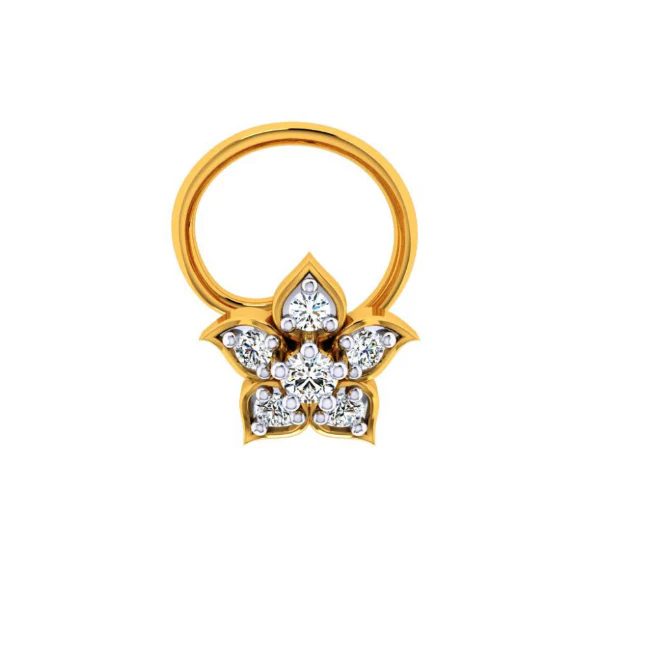 14KT (585) Yellow Gold Nosepin For Women - Image 6